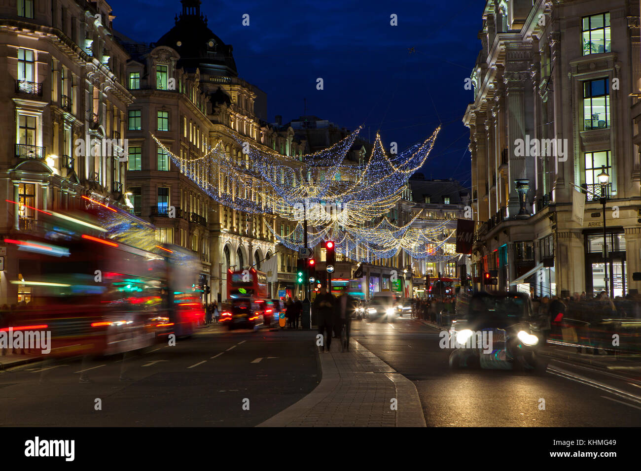 LONDON, UK November 17th, 2017 Christmas lights on Regent Street