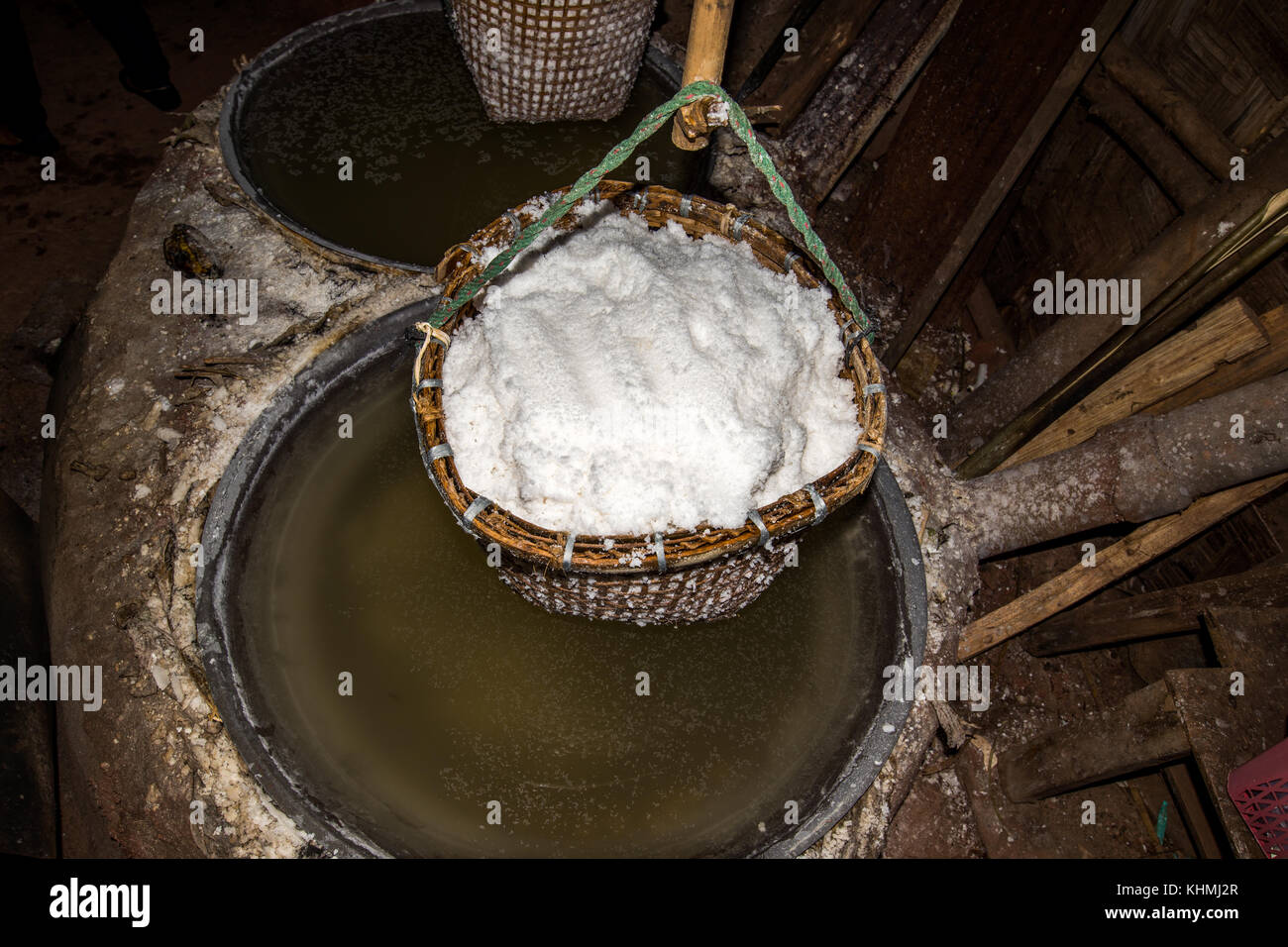 The method of rock salt production process in Northern of Thailand, Ancient Salt Wells Stock
