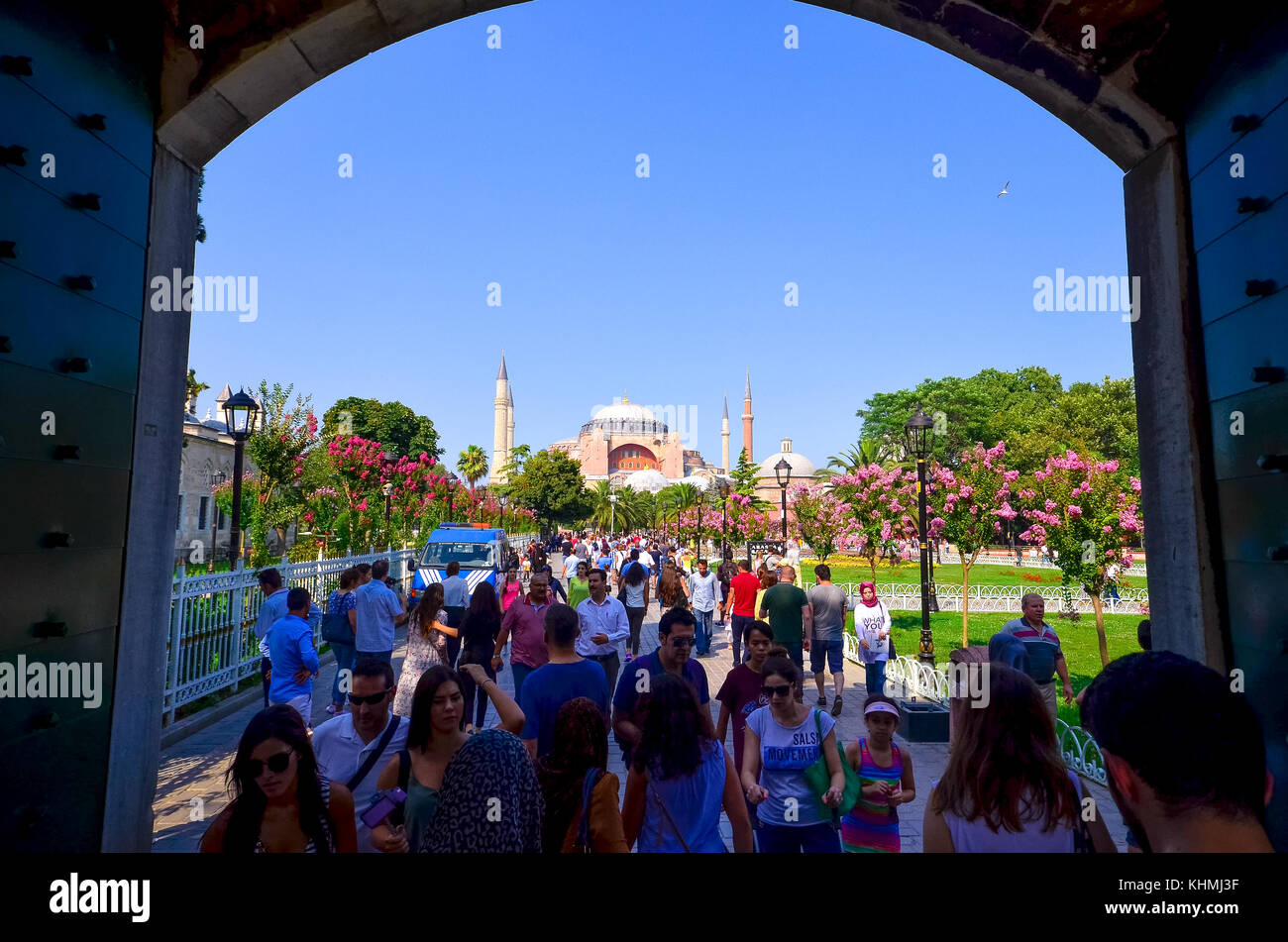 Hagia Sophia, the famous church, landmark of Istanbul in Turkey on August 24, 2017. Stock Photo