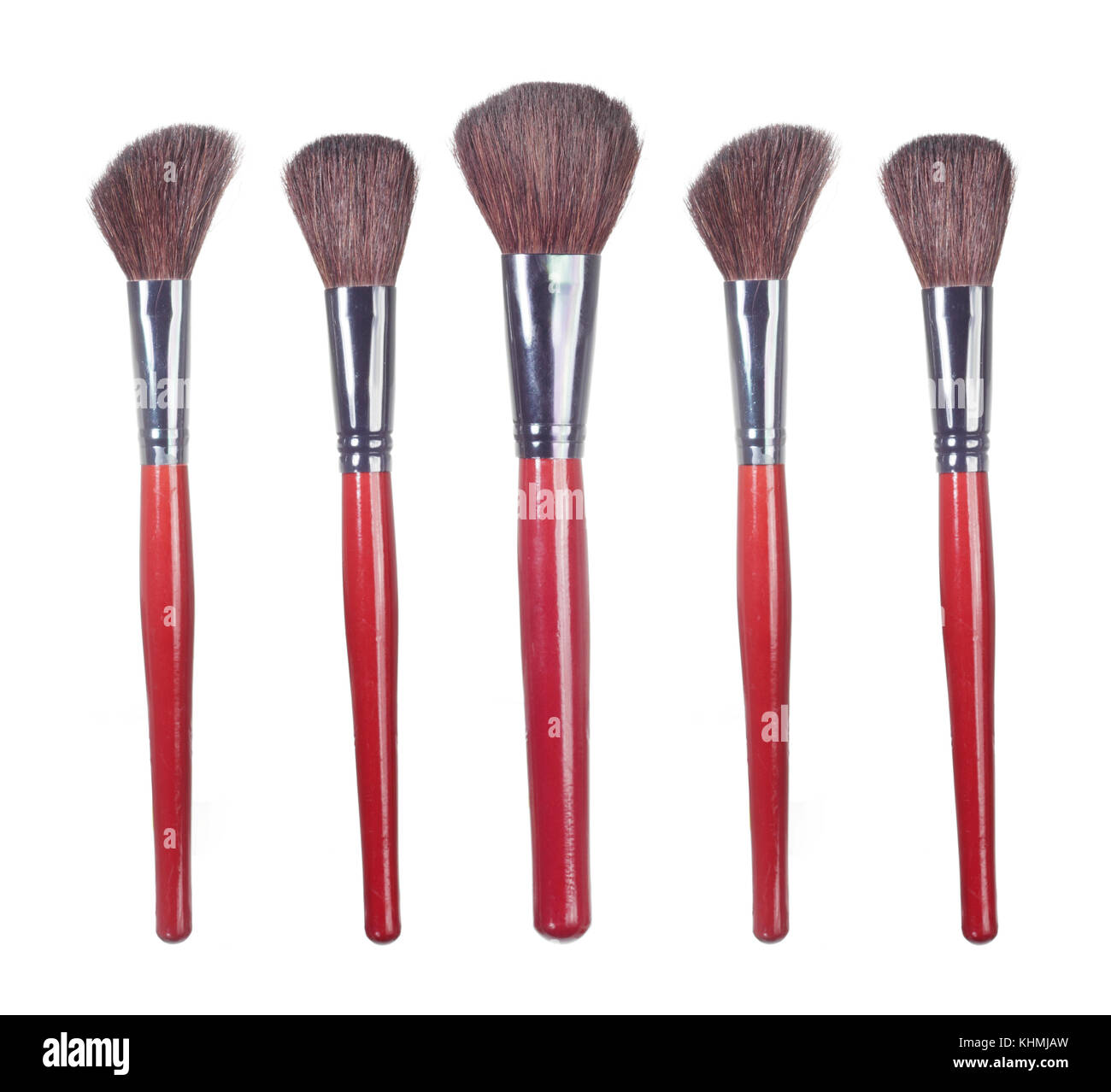 Make Up Brushes on White Background Stock Photo
