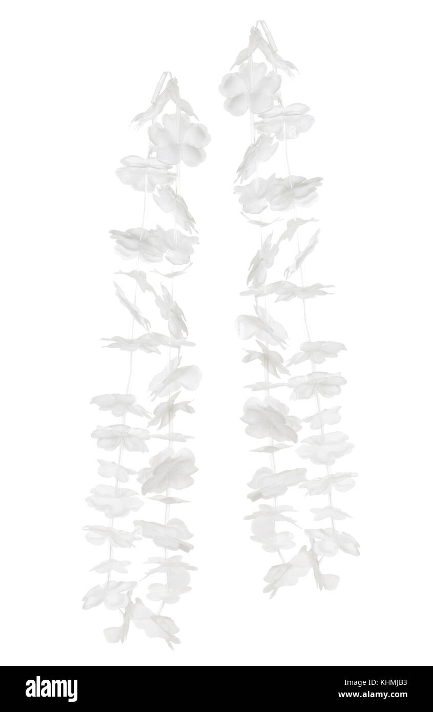 Paper Garlands on White Background Stock Photo