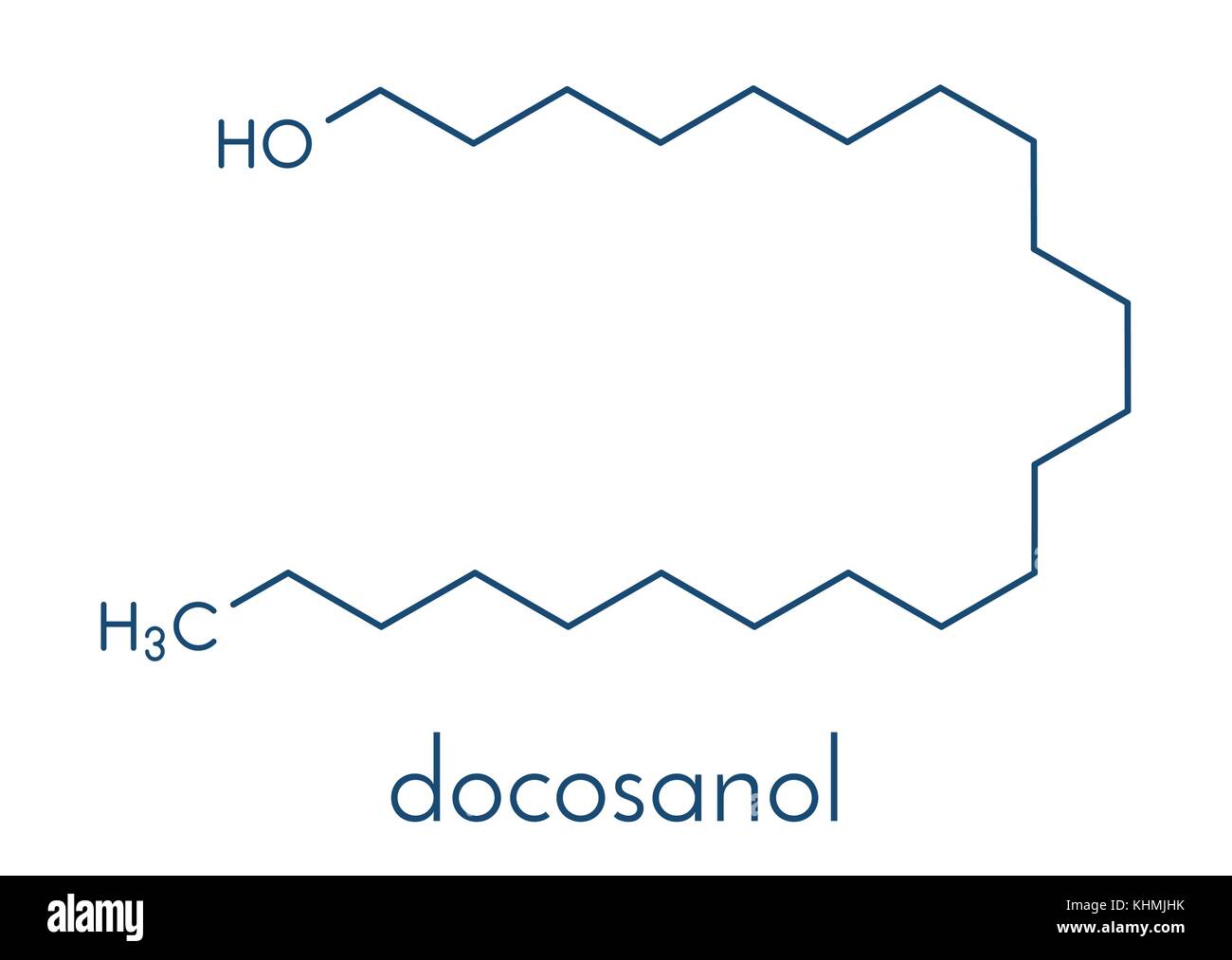 Docosanol (behenyl alcohol) antiviral drug molecule. Used in treatment of  cold sores (herpes simplex virus). Skeletal formula Stock Vector Image &  Art - Alamy