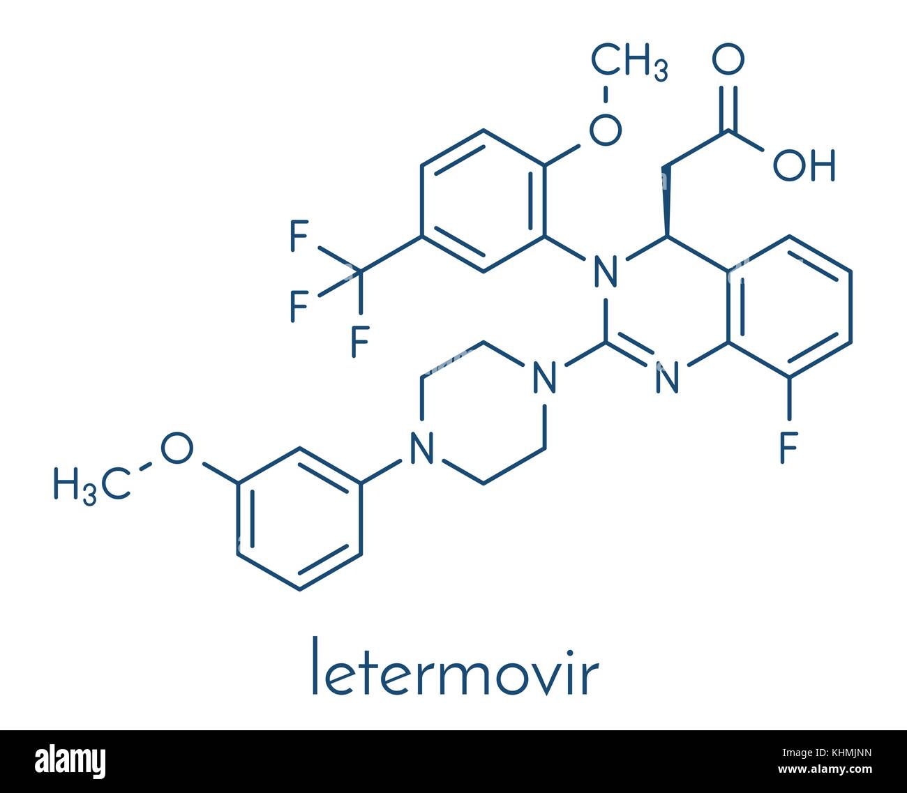 Letermovir Cytomegalovirus Cmv Drug Molecule Skeletal Formula Stock Vector Image Art Alamy