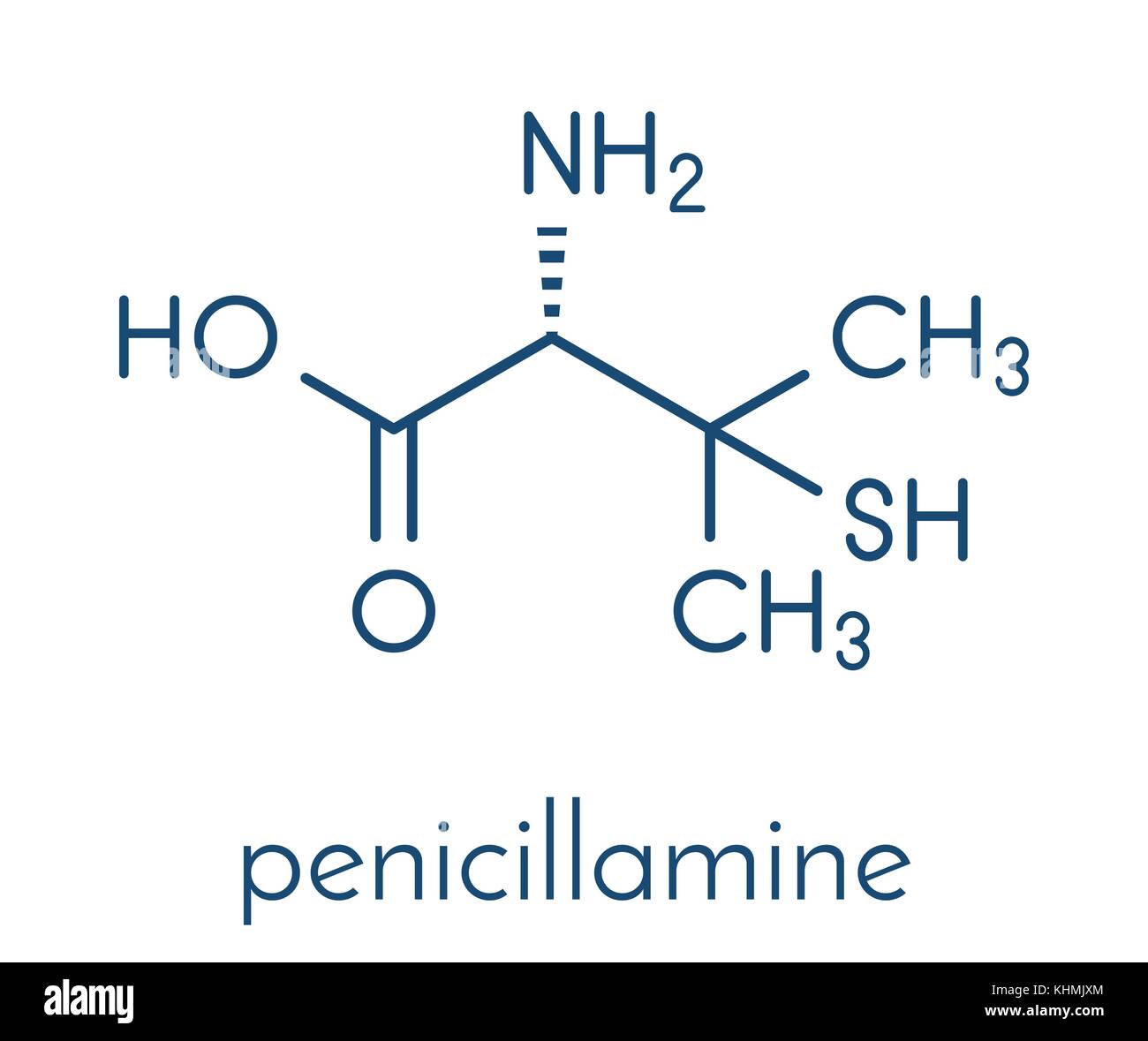 Penicillamine Drug Molecule Used As Chelating Agent And In Treatment Of Rheumatoid Arthritis Skeletal Formula Stock Vector Image Art Alamy