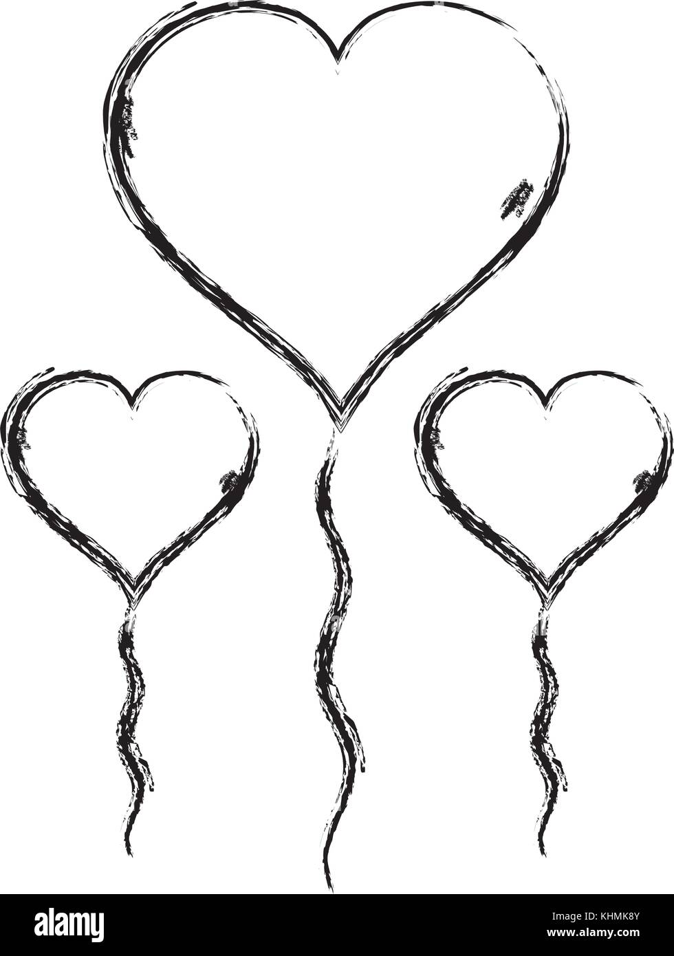 figure balloons to shape heart design decoration vector illustration ...