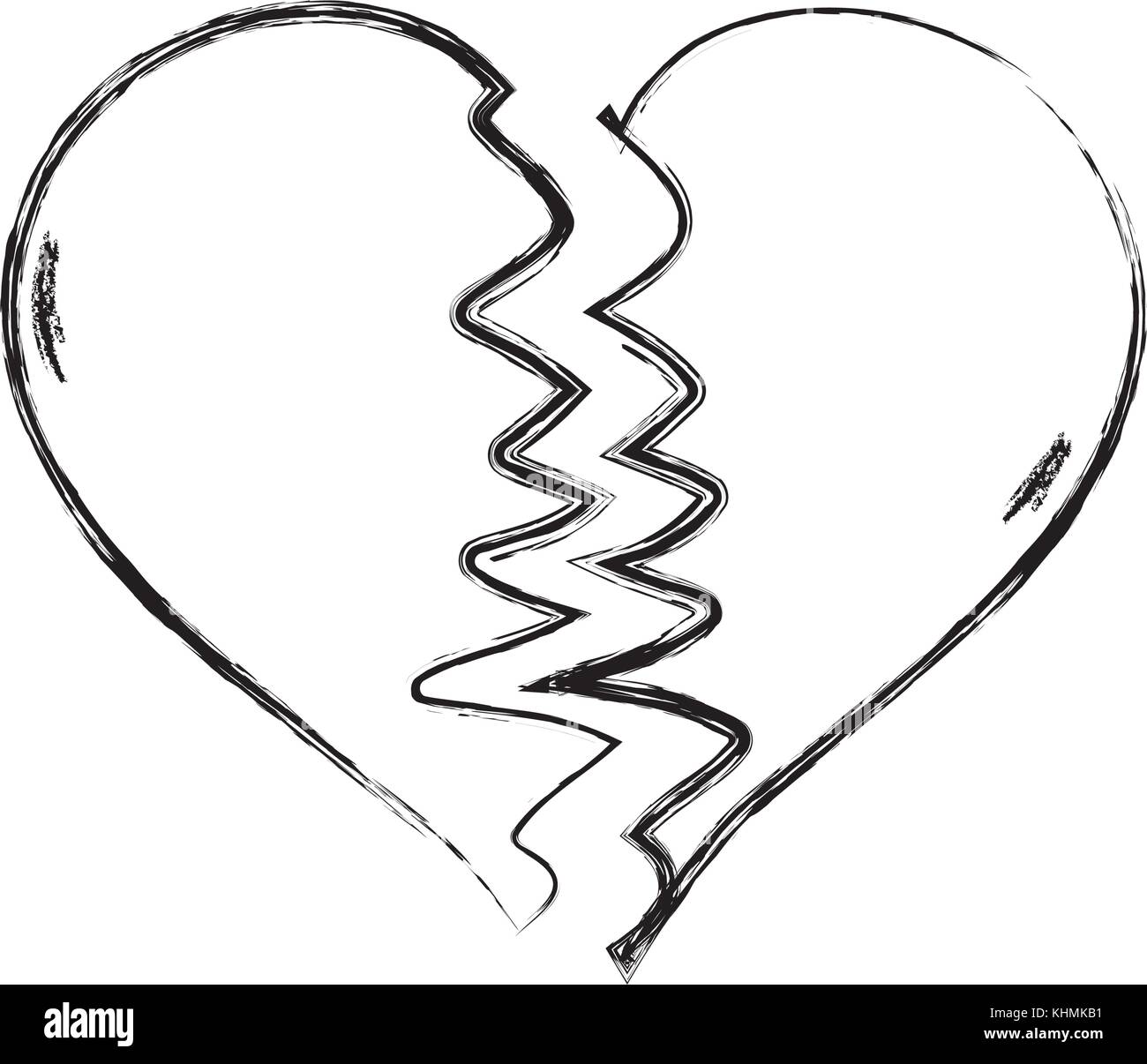 figure heart love symbol broken design vector illustration Stock Vector ...