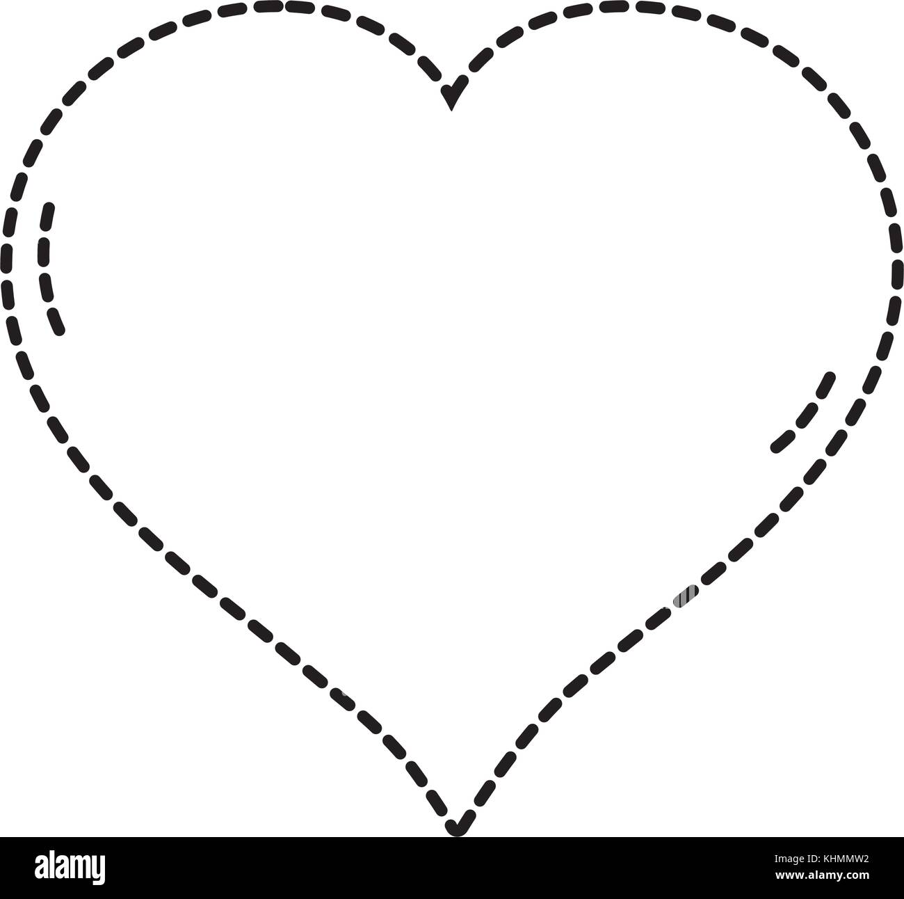dotted shape heart love symbol icon romance vector illustration Stock ...