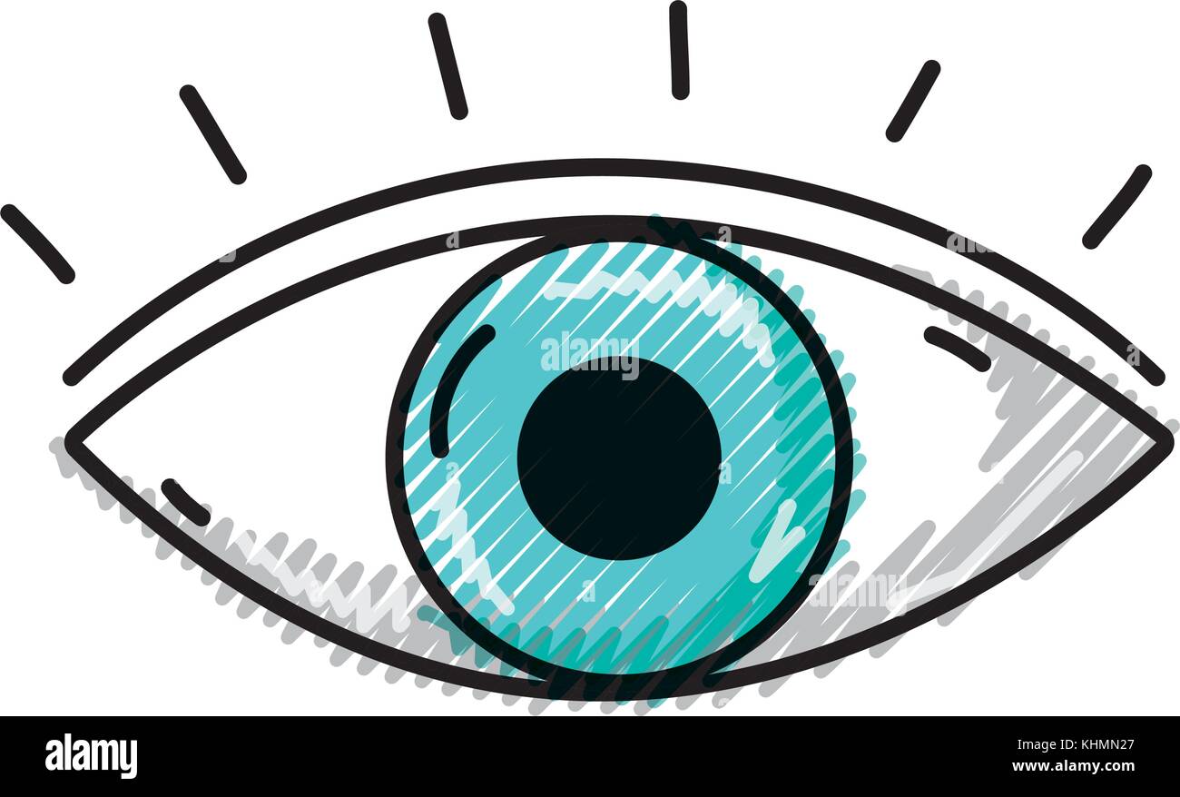 grated human eye vision with eyelashes design vector illustration Stock ...
