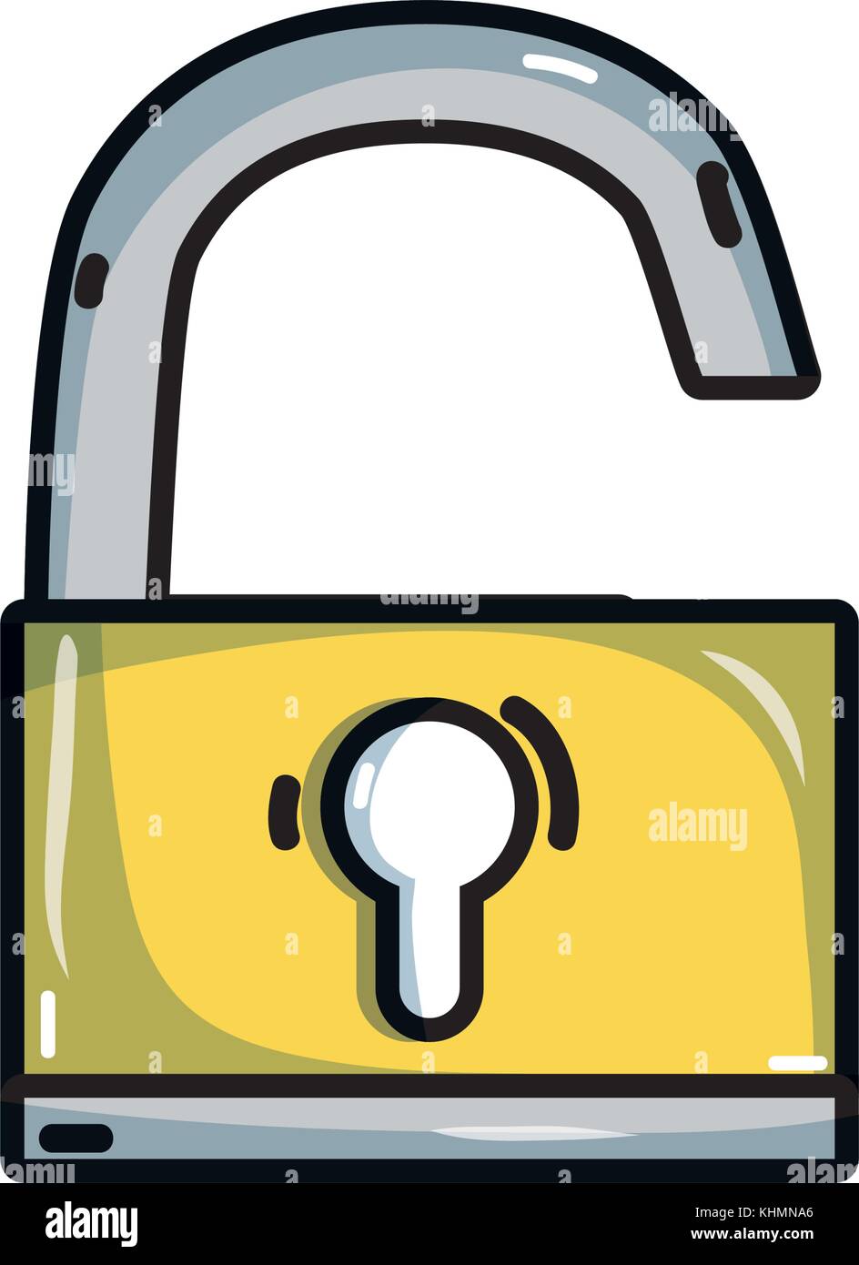 padlock object symbol to security protection vector illustration Stock ...