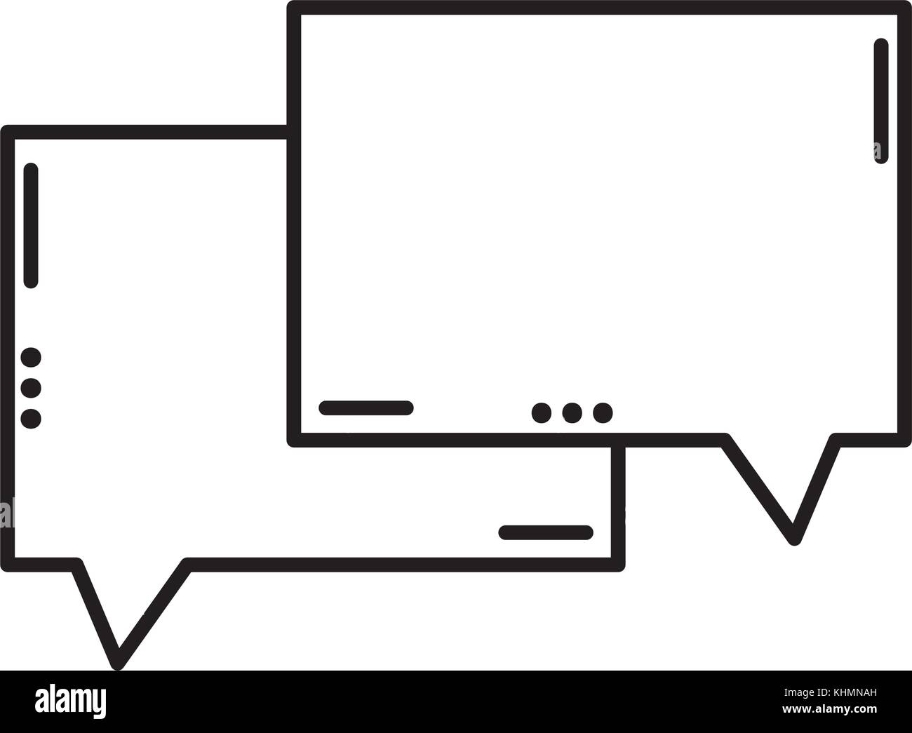 line chat bubbles text notes message vector illustration Stock Vector