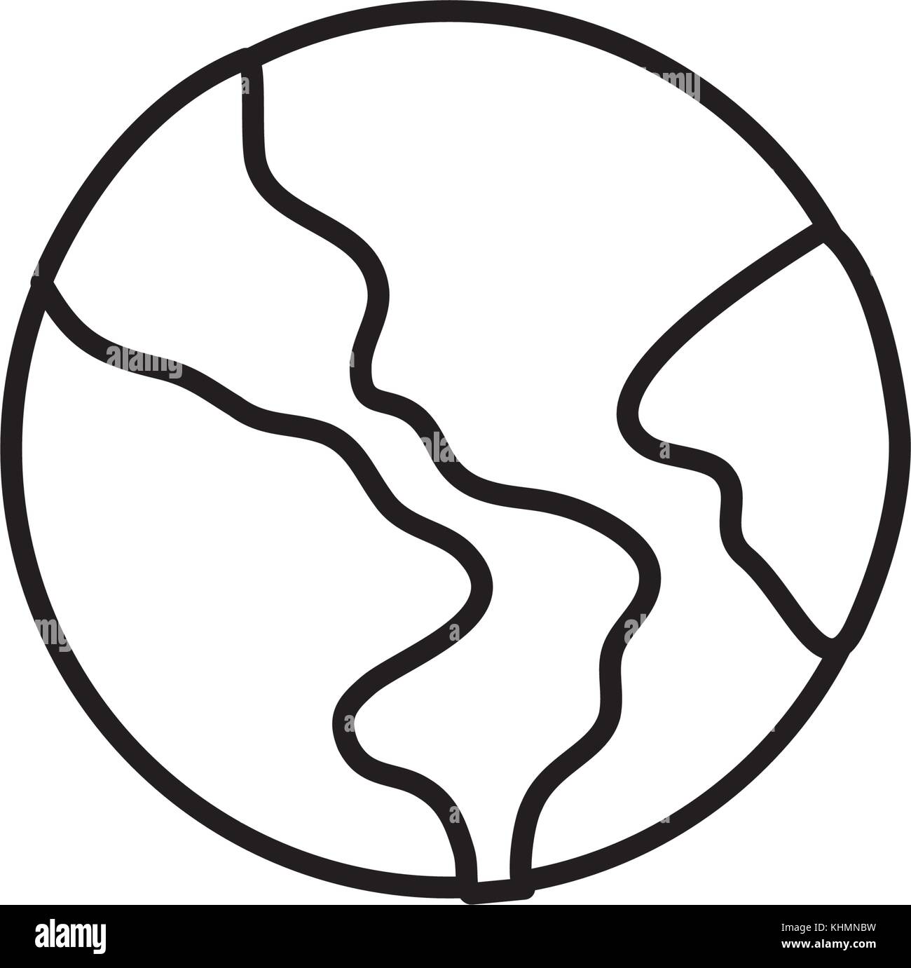 line global earth planet geography with ocean vector illustration Stock ...