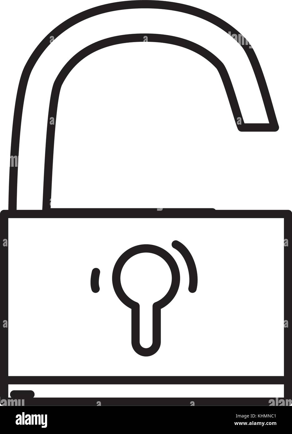 line padlock object symbol to security protection vector illustration ...