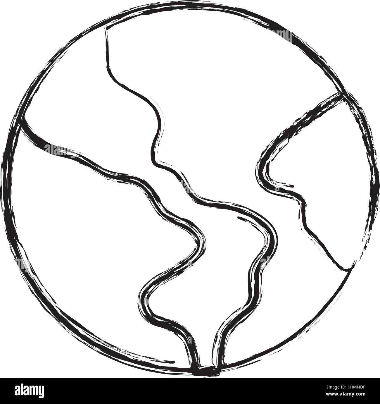 figure global earth planet geography with ocean vector illustration ...
