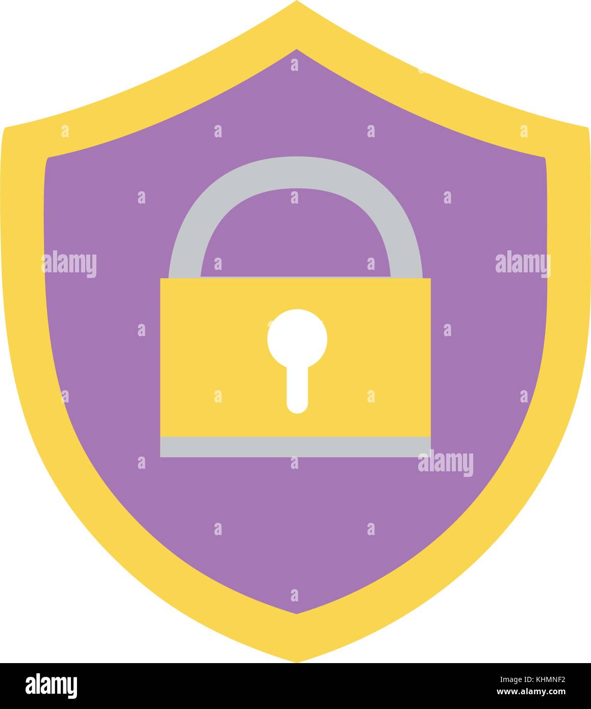 shield protection with padlock symbol security vector illustration ...