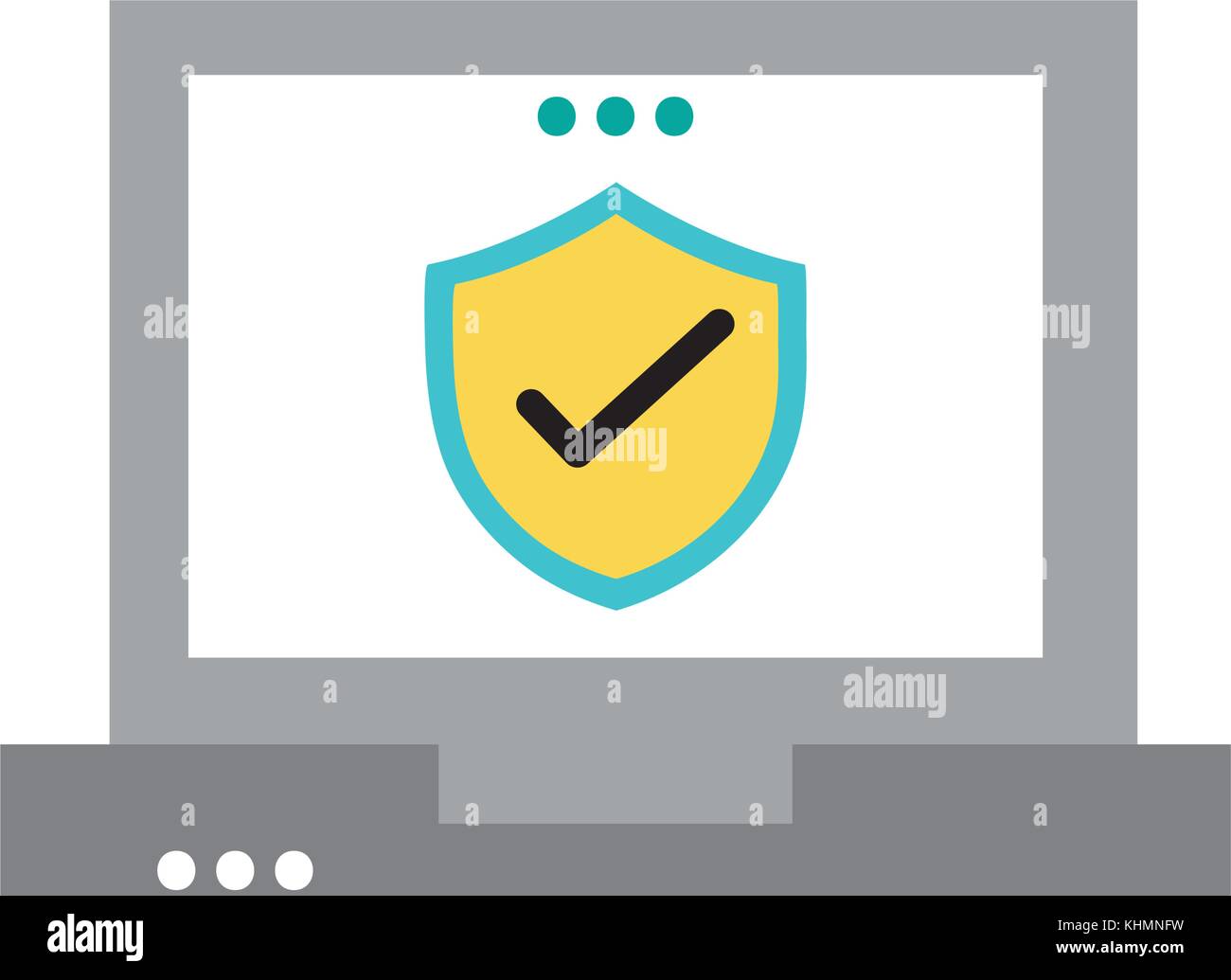 shield security protection inside laptop technology vector illustration ...