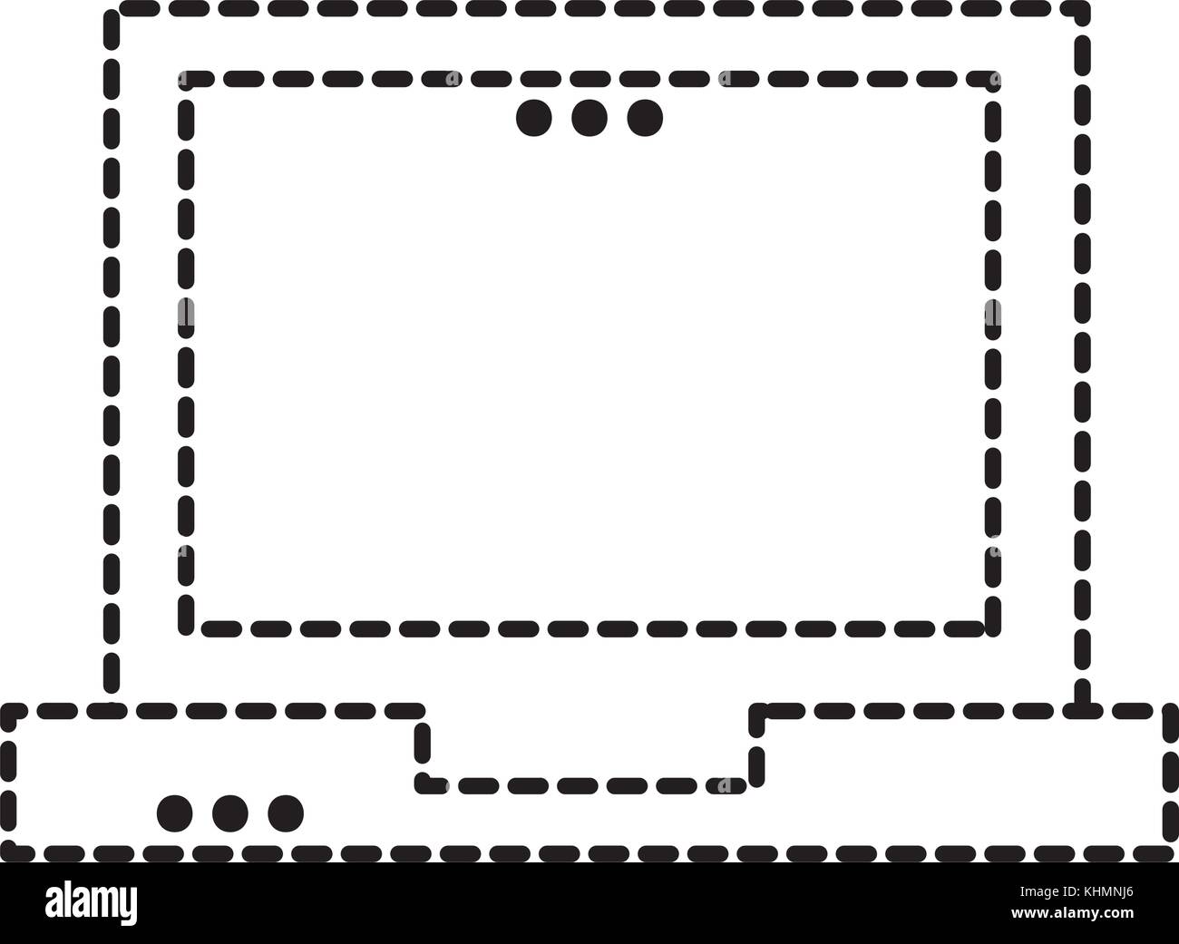 dotted shape laptop technology equipment with screen and keyboard Stock ...