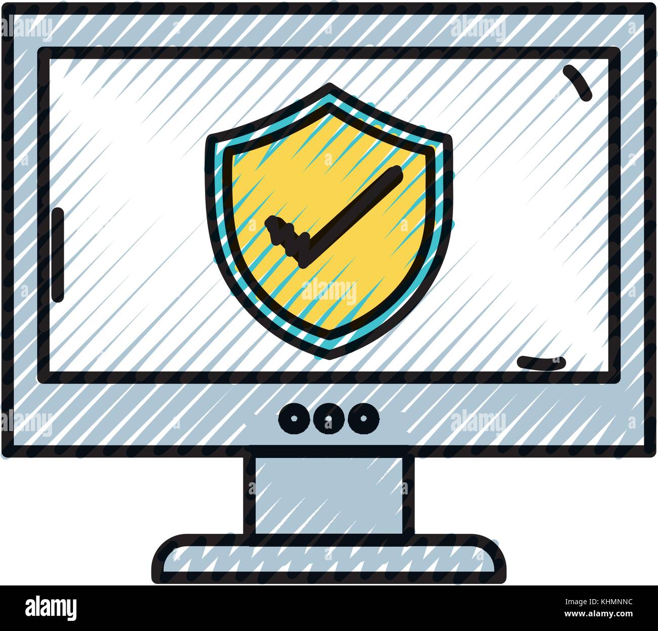 grated shield security protection inside computer technology vector ...