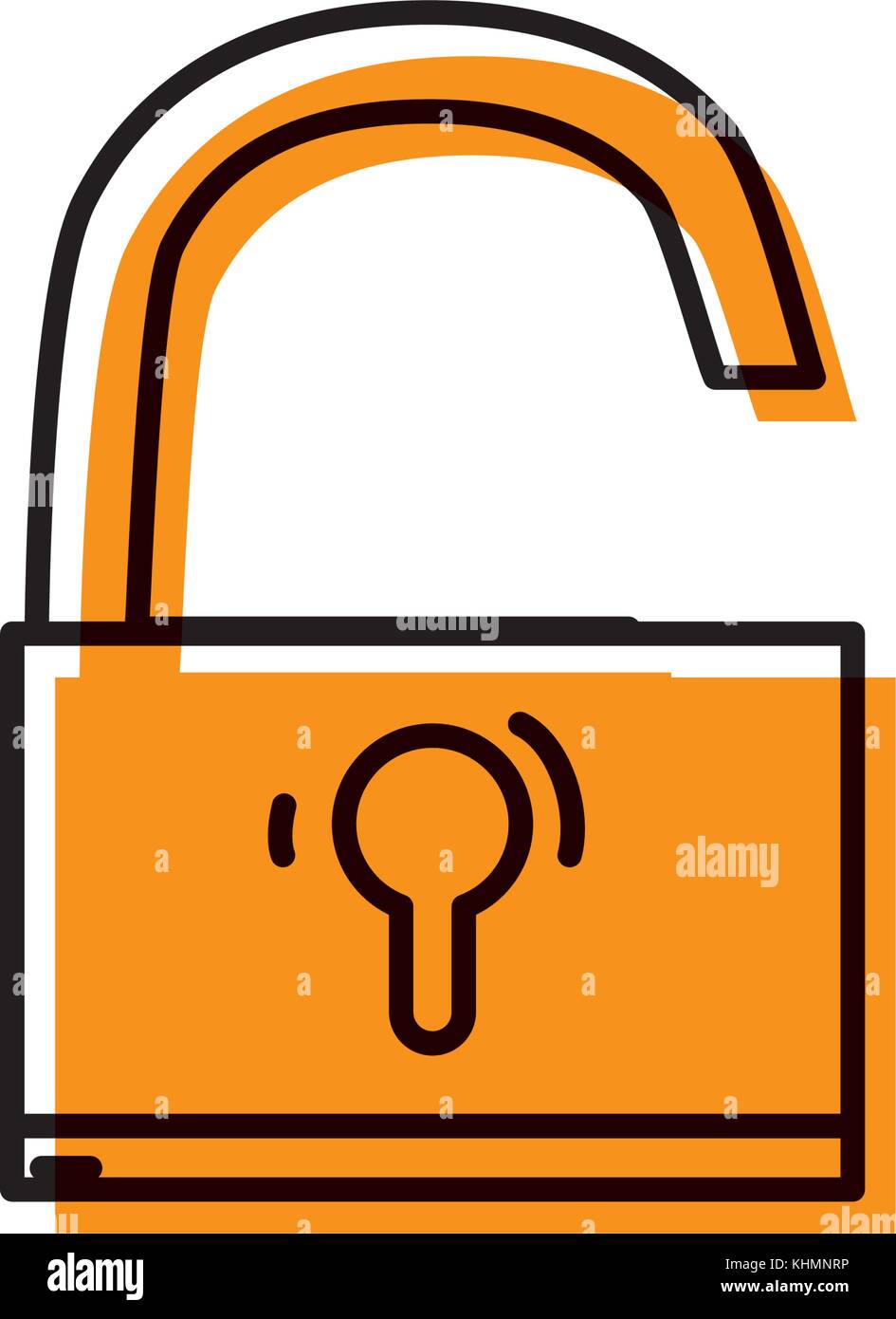 padlock object symbol to security protection vector illustration Stock ...