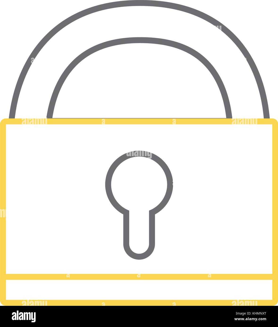 line padlock object symbol to security protection vector illustration ...