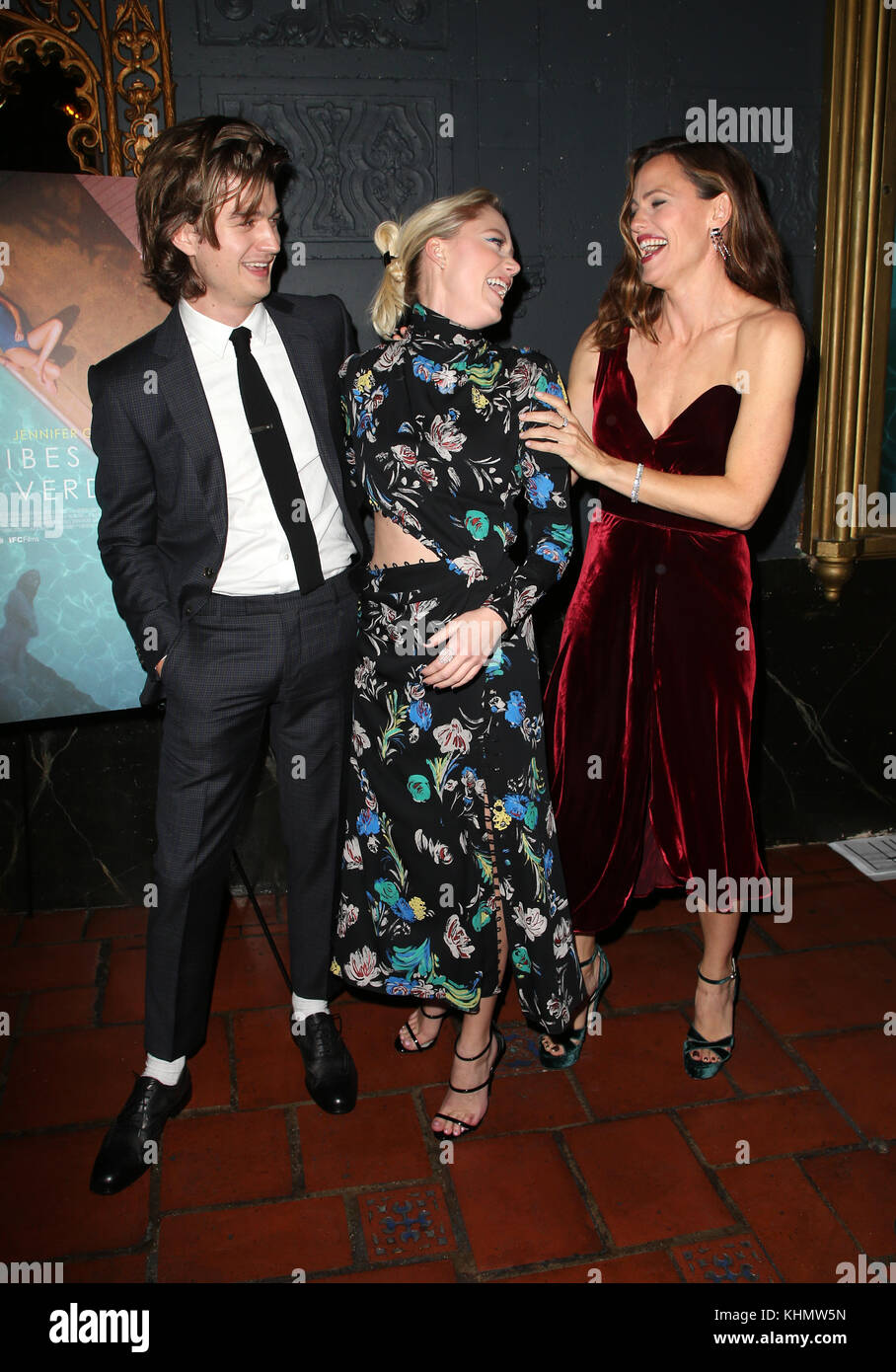 Los Angeles, Ca, USA. 17th Nov, 2017. Joe Keery, Maika Monroe, Jennifer
