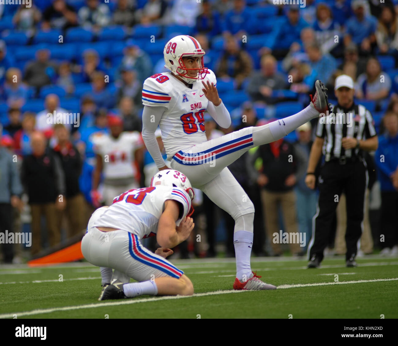 November 18, 2017; Memphis, TN, USA; The SMU Mustangs Punter, KEVIN ...