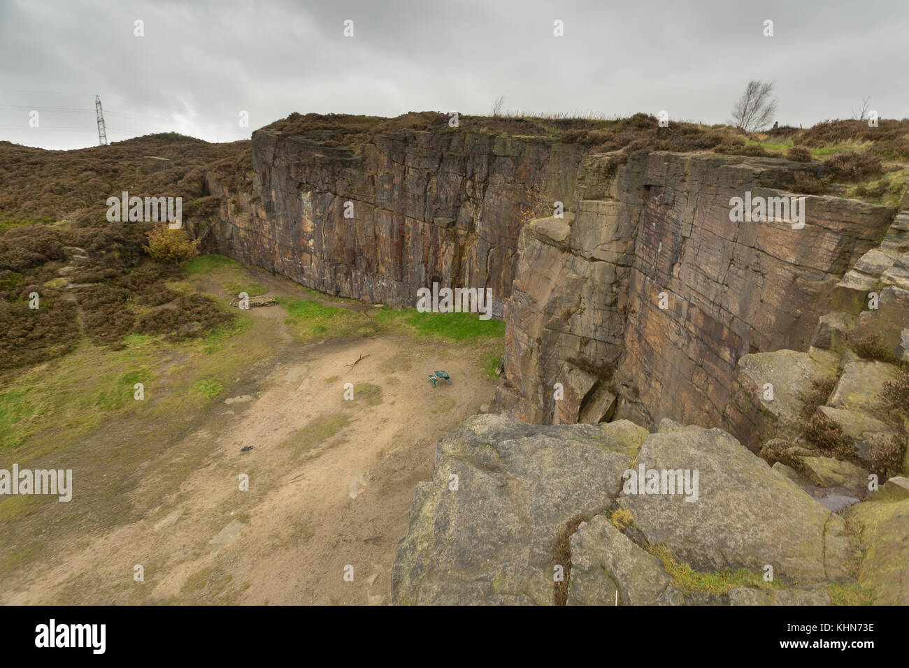 Rock climbing venue Hobson Moor Quarry, Stalybridge, Tameside, Greater
