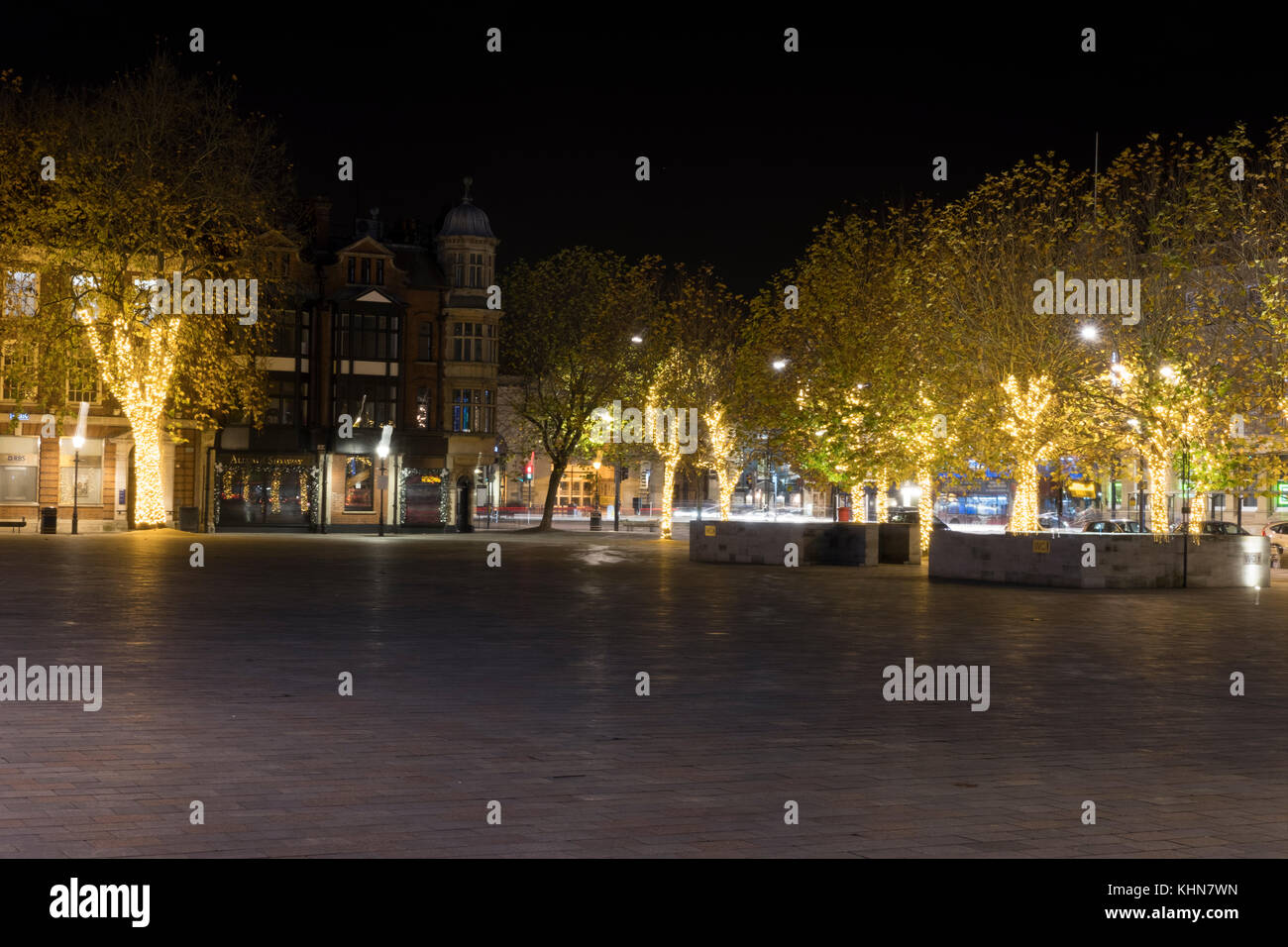 Market Square Christmas Lights in Salisbury Wiltshire UK Stock Photo