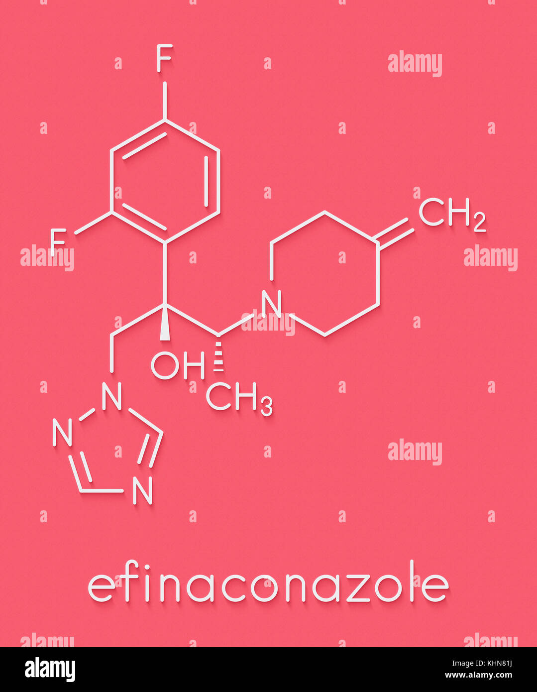 Efinaconazole antifungal drug molecule. Skeletal formula Stock Photo