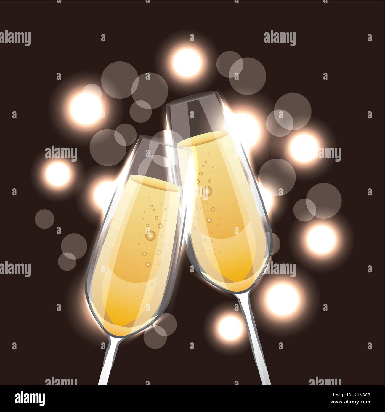 pair of champagne glass cheers drink celebration Stock Vector Image ...