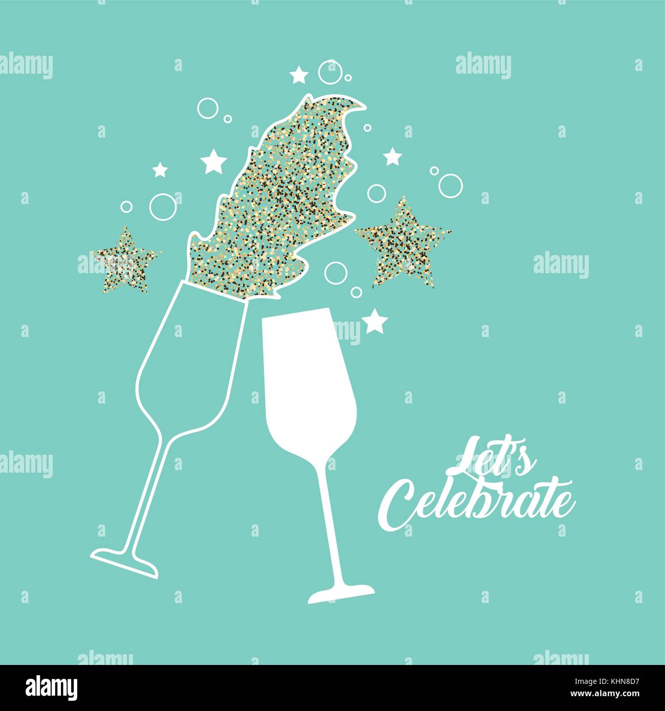 pair of champagne glass cheers drink celebration Stock Vector Image ...