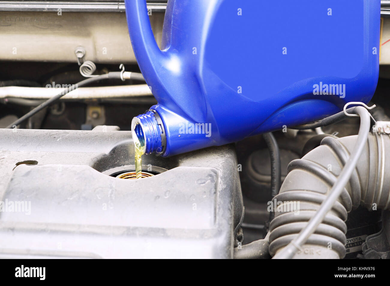 maintenance oil level engine automotive Stock Photo