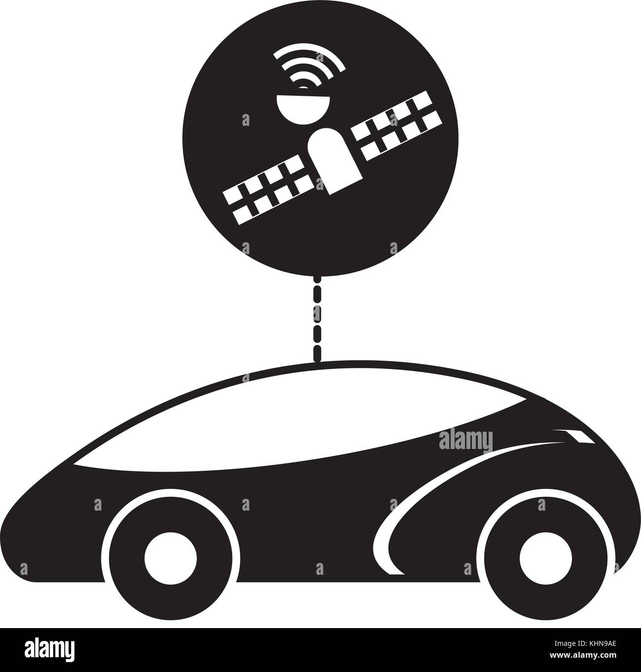 gps navigation car autonomous satellite connection Stock Vector Image