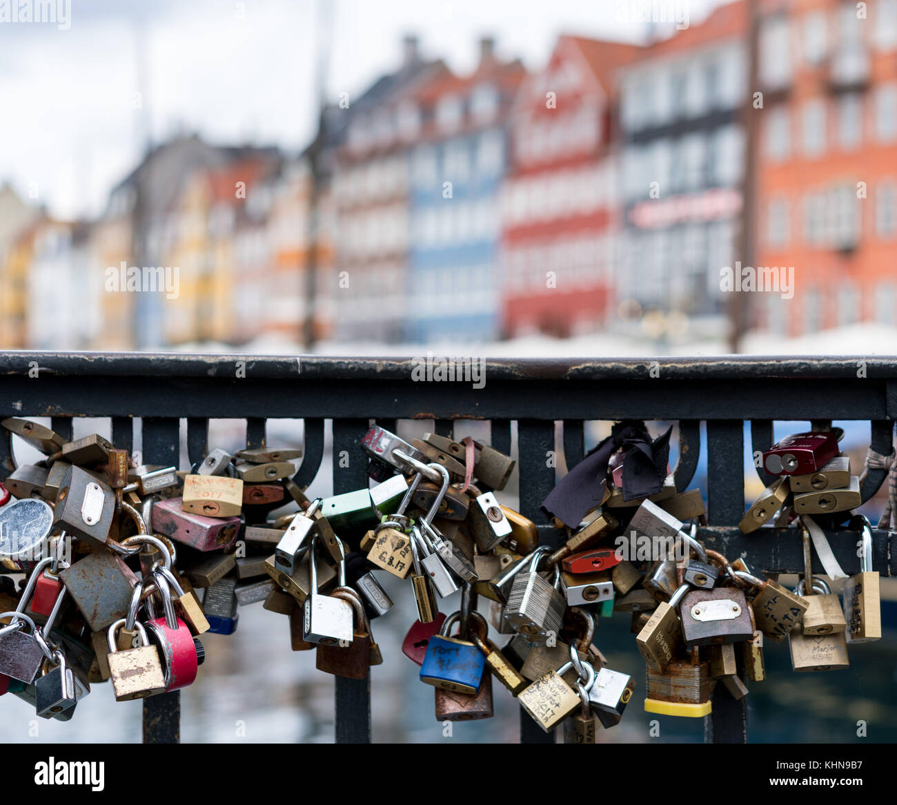 Padlocks on pedestrian bridge Stock Photo Alamy