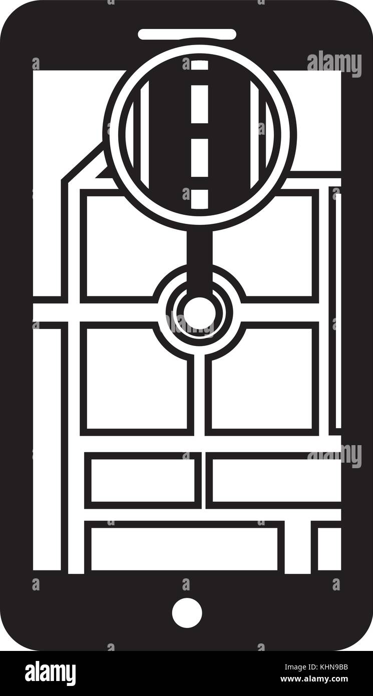 smartphone gps navigation map and pin road app Stock Vector Image & Art ...
