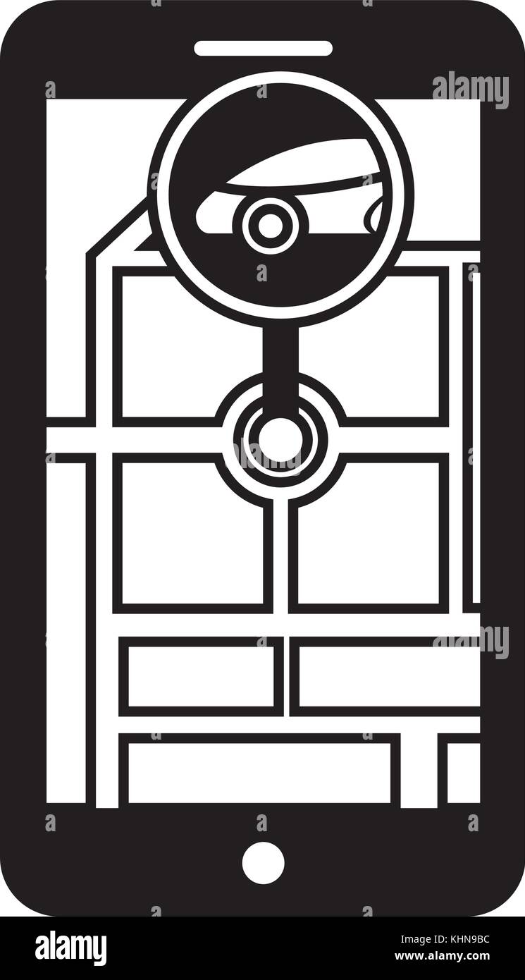 smartphone gps navigation map and pin car app Stock Vector Image & Art ...