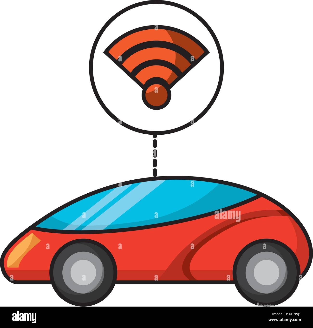 smart or intelligent car connection wifi technology Stock Vector Image