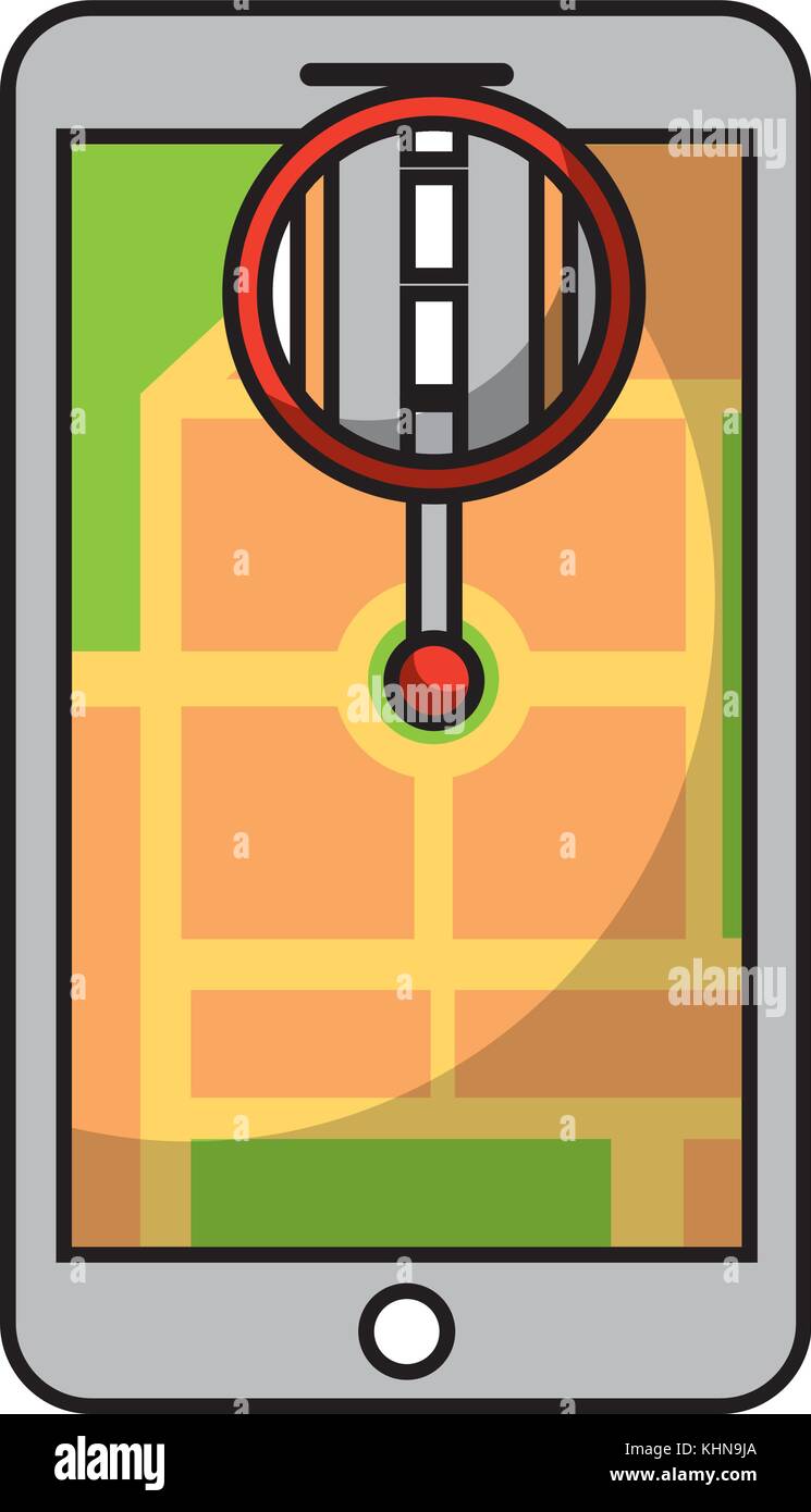 smartphone gps navigation map and pin road app Stock Vector Image & Art ...