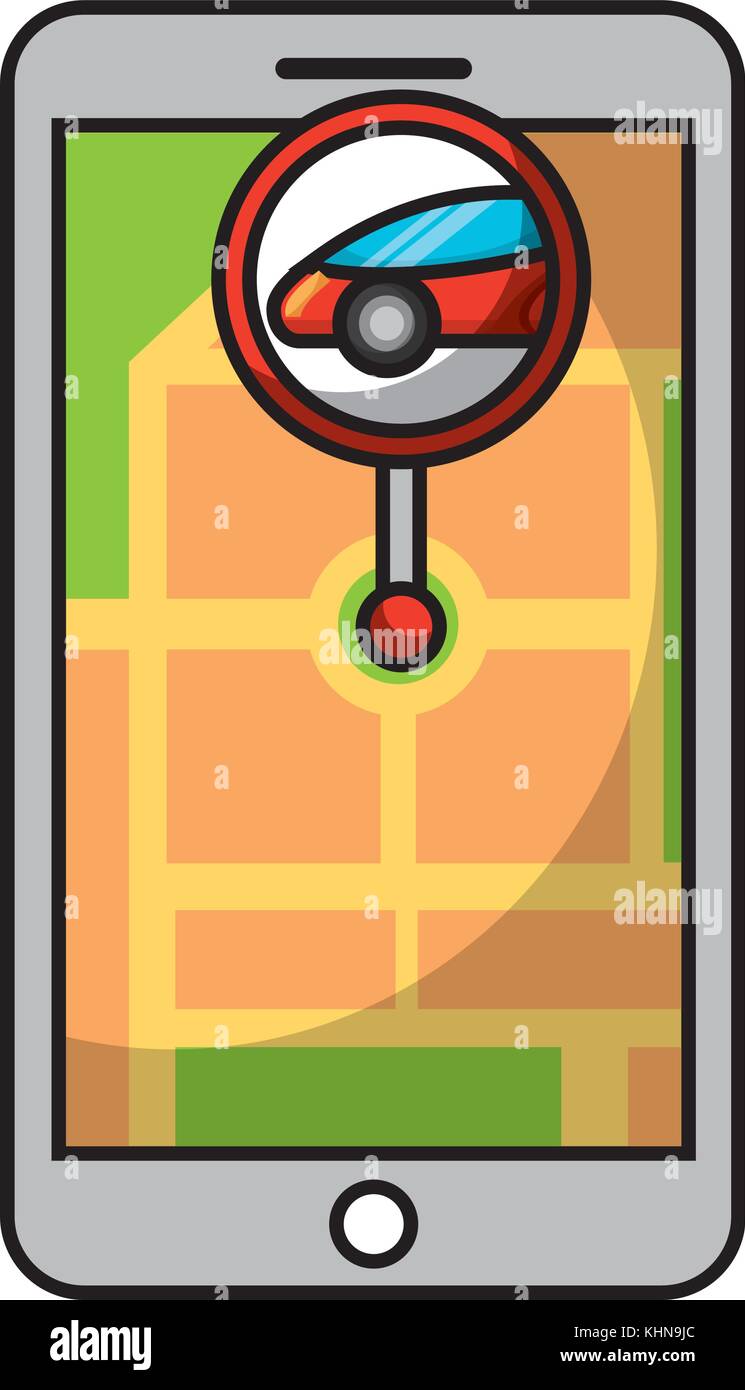 smartphone gps navigation map and pin car app Stock Vector Image & Art ...