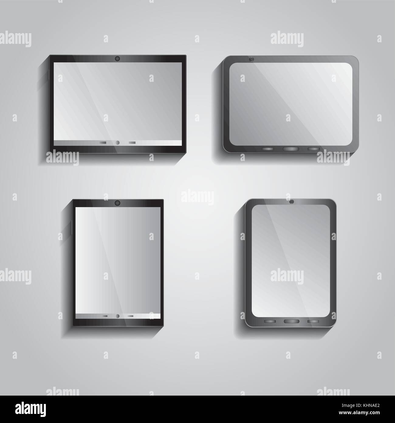 collection of gadgets technology wireless device Stock Vector Image ...