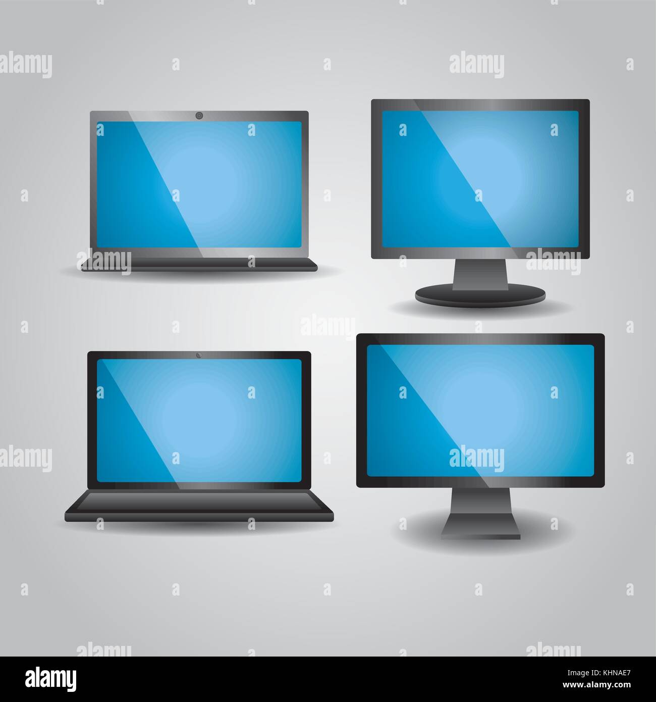 collection of gadgets technology wireless device Stock Vector Image ...