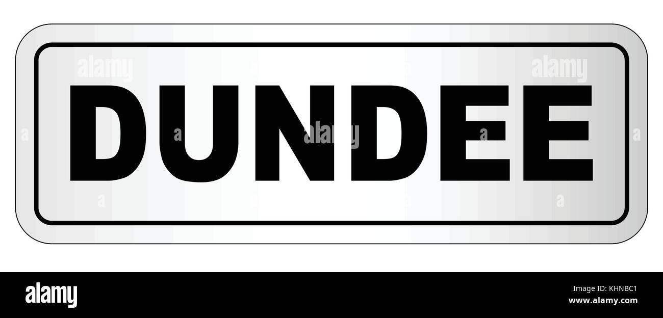 The city of Dundee nameplate on a white background Stock Vector