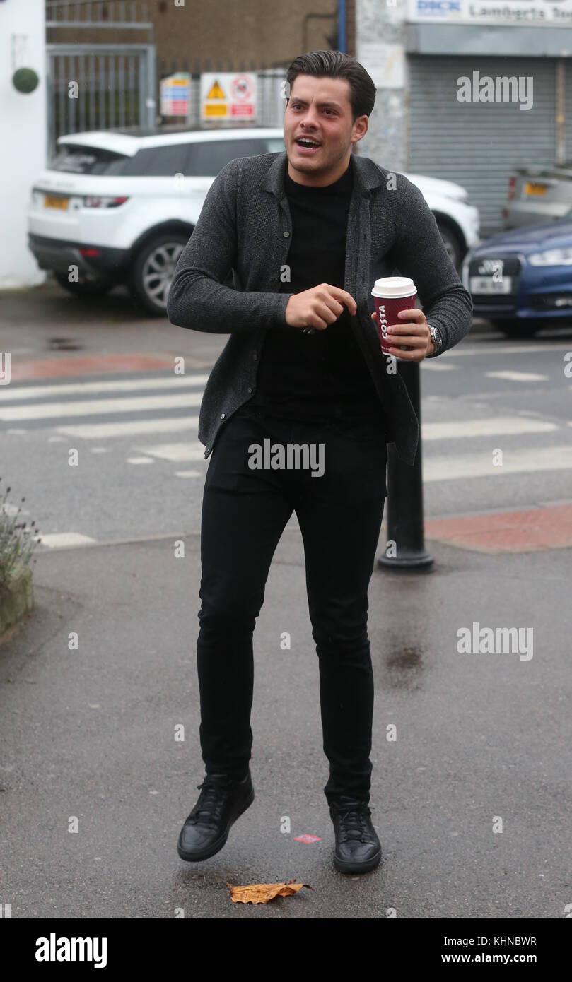The cast of 'The Only Way Is Essex' arrive at Old Regent Ballroom, Stanford Le Hope in Essex to film a Mr & Mrs quiz scene.  Featuring: Jordan Brook Where: Essex, United Kingdom When: 18 Oct 2017 Credit: WENN.com Stock Photo