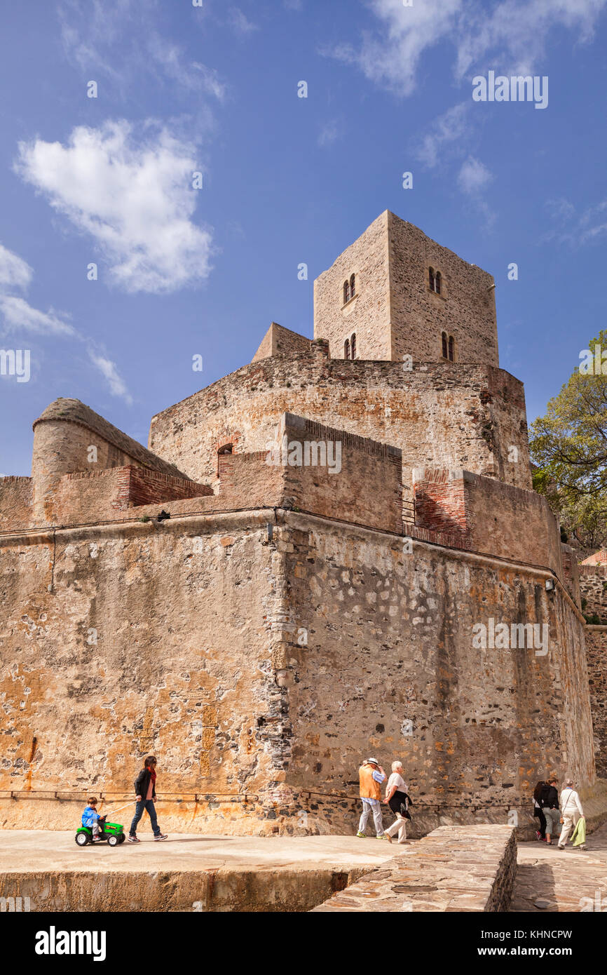 Royal Chateau, Collioure, Languedoc-Roussillon, Pyrenees-Orientales, France. Stock Photo