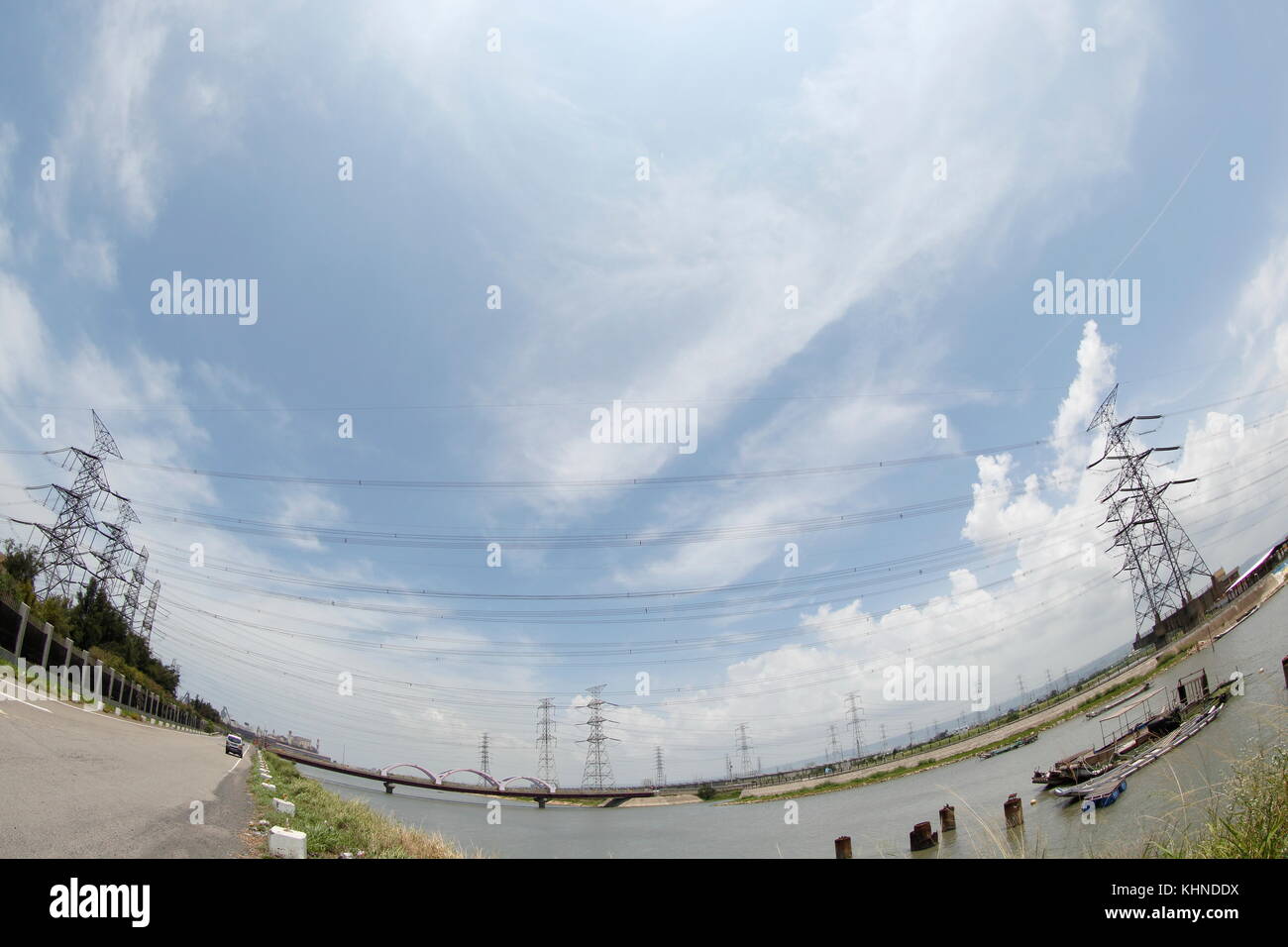 High voltage wire and tower Stock Photo - Alamy