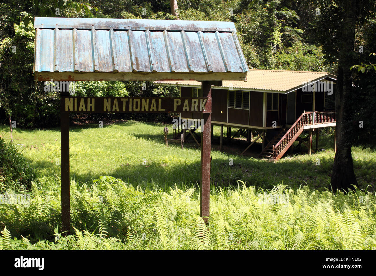 Sign of Niah national park in Borneo, Malaysia Stock Photo