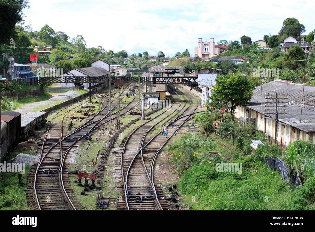 Railway lineas and station in Sri Lanka Stock Photo