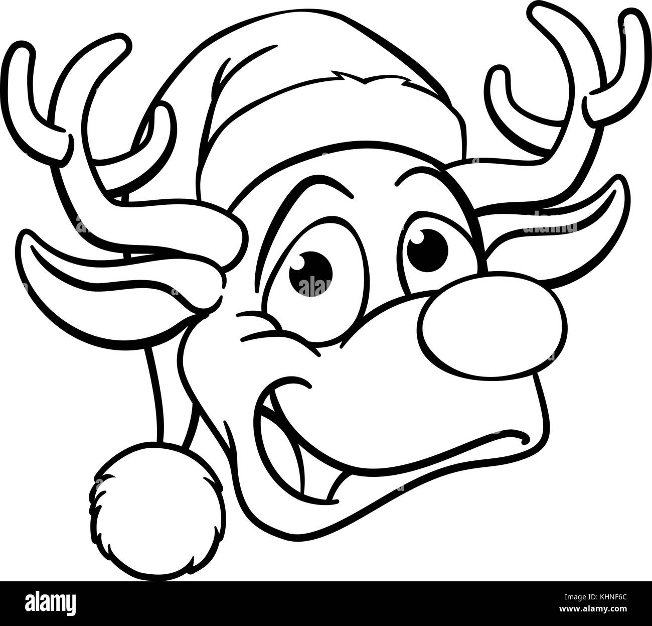 Christmas Santa Hat Reindeer Stock Vector