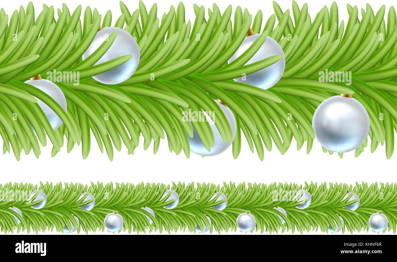 Christmas Tree Baubles Wreath Garland Design Stock Vector Image & Art Alamy
