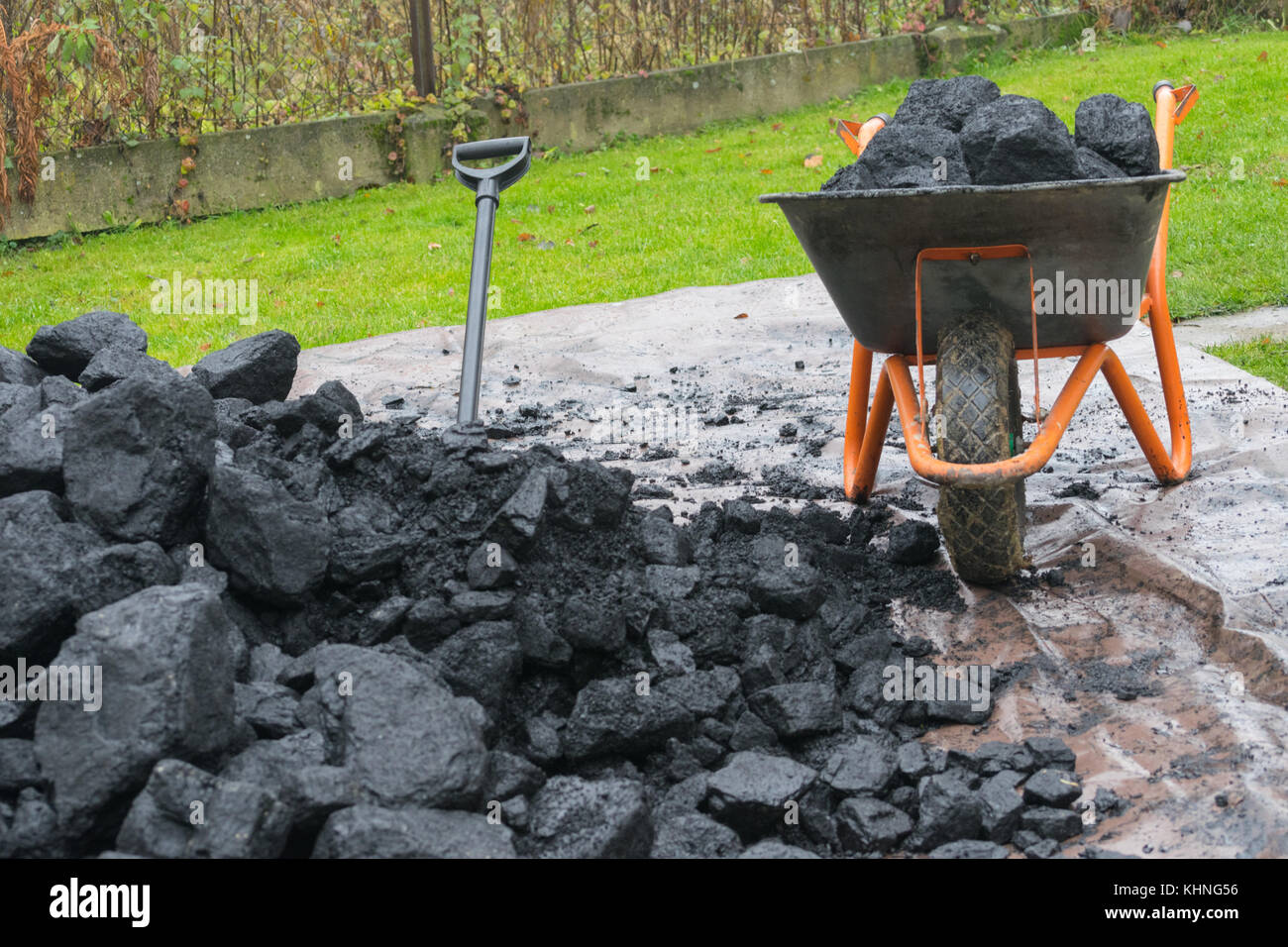 coal for heating the house Stock Photo Alamy