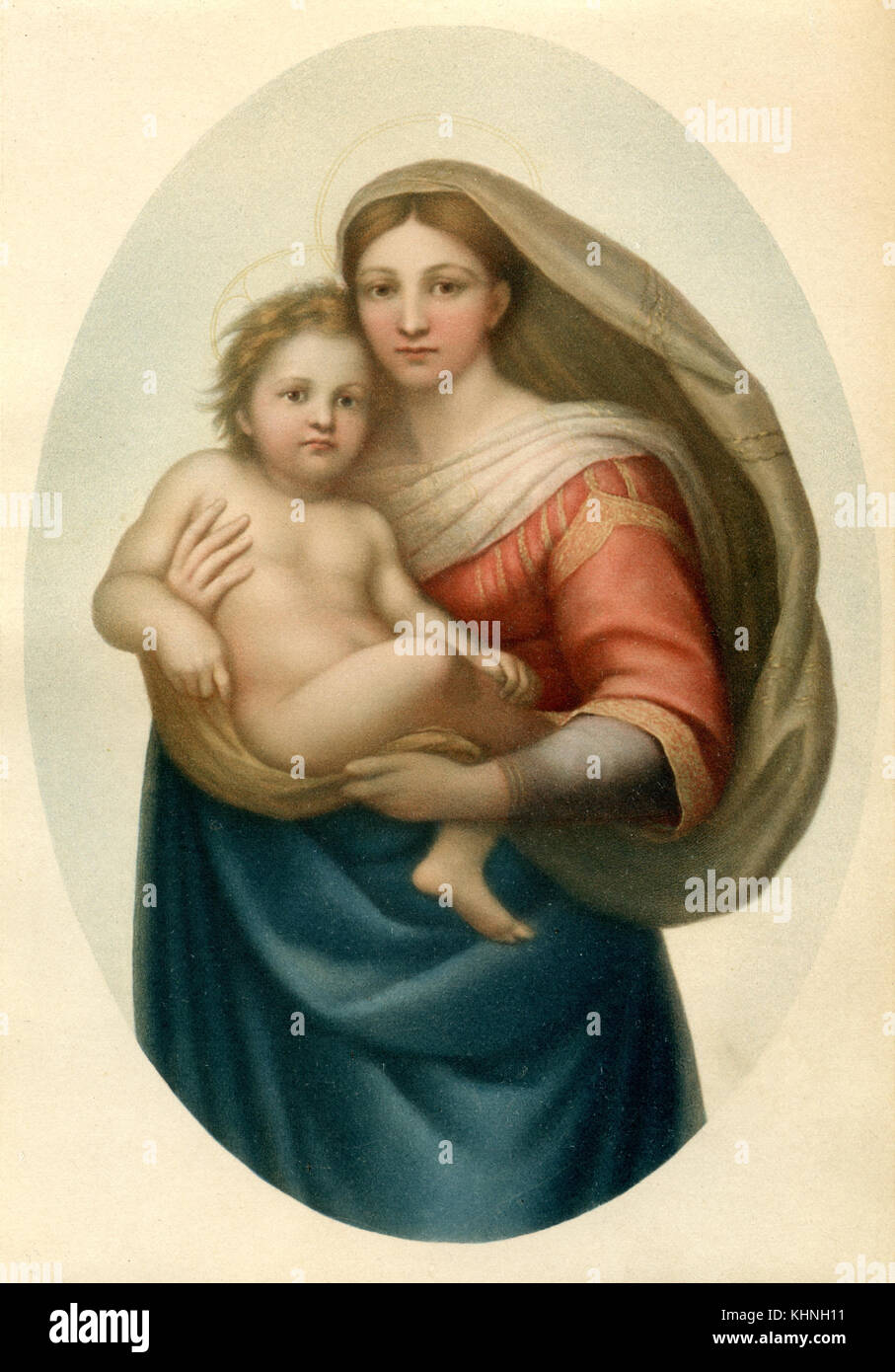 Sistine Madonna by Raphael, detail (Sixtinische Madonna von Raffael, Ausschnitt) Stock Photo
